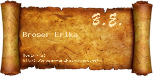 Broser Erika névjegykártya